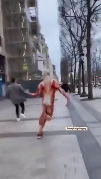 Paris under Attack on Titan Running wild crazy after drink alcohol beer ipa