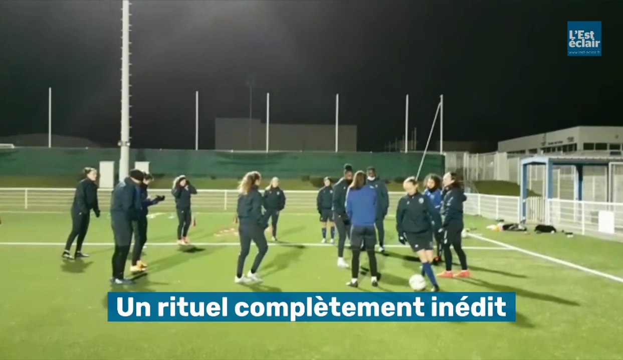 Entraînement au saut du lit avec les féminines de l’Estac