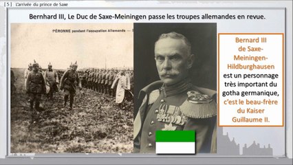 118 - PERONNE, BALADE DANS LE TEMPS,  -- Visite du duc de Saxe Meiningen, les Prussiens remplacent les Bavarois.