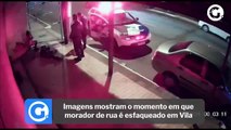 Imagens mostram o momento em que morador de rua é esfaqueado em Vila Velha