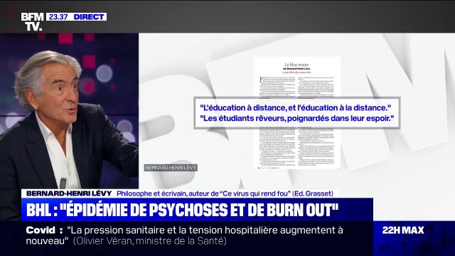 Bernard-Henri Lévy: Il y a une espèce de tristesse qui est en train de s'abattre sur notre pays, les jeunes sont probablement les premiers à en ressentir les effets