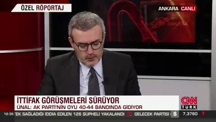 Mahir Ünal AKP'nin ve Erdoğan'ın oy oranını açıkladı
