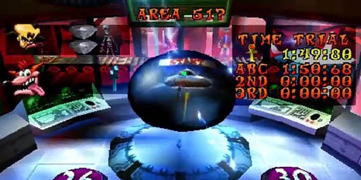 Crash Bandicoot 3 - Area 51? - Time Trial (Gem/Crystal) - PLAYSTATION SONY Walkthrough