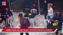 Brezilya'da 6 aylık hamile kadın oğlunu silahlı soyguncudan böyle korudu