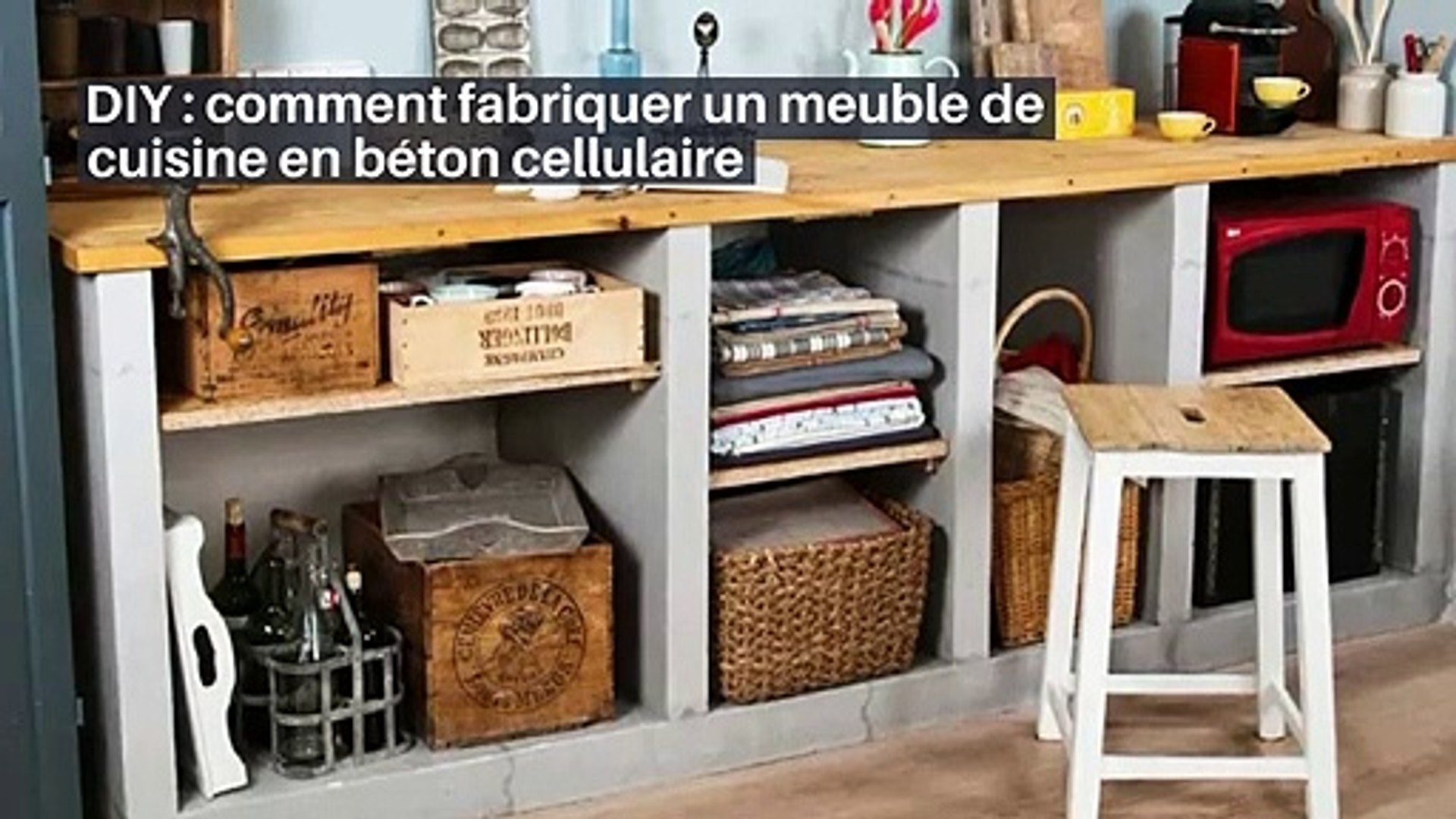 DIY : comment fabriquer un meuble de cuisine en béton cellulaire_IN - Vidéo  Dailymotion