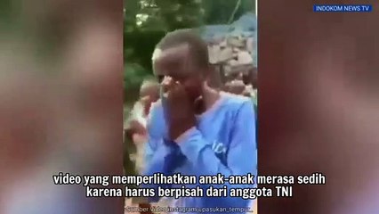 Haru, Perpisahan Anggota TNI Dengan Anak-Anak Kongo
