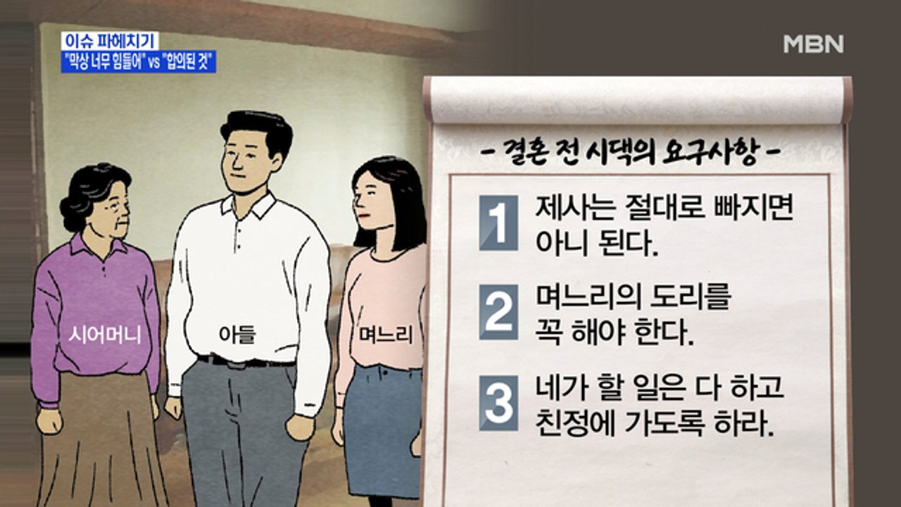 MBN 뉴스파이터-제사 많아 힘들다는 아내 vs 이미 합의한 거라는 남편