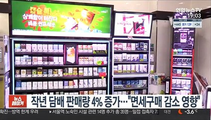 작년 담배 판매량 4% 증가…"면세구매 감소 영향"