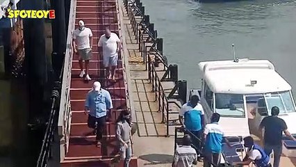 Cricketer Rohit Sharma with family snapped at Mandva Jetty