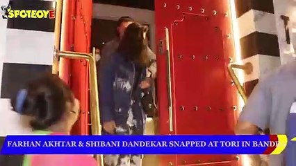 Farhan Akhtar & Shibani Dandekar Spotted at Tori in Bandra