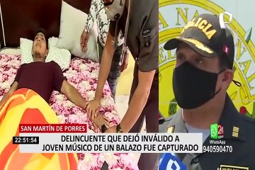 Detienen a delincuente que dejó invalido a músico en San Martín de Porres