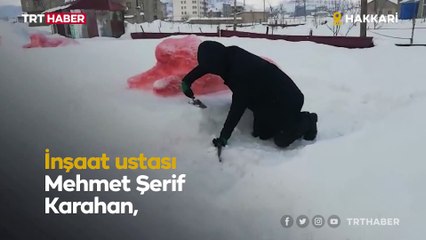 Kızı için kardan Anıtkabir yaptı