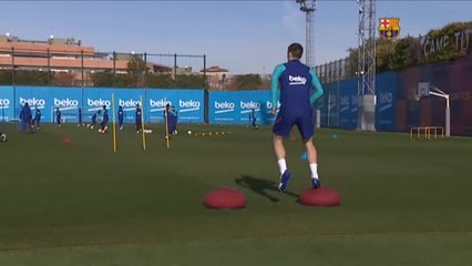 Sesión de recuperación en el Barça