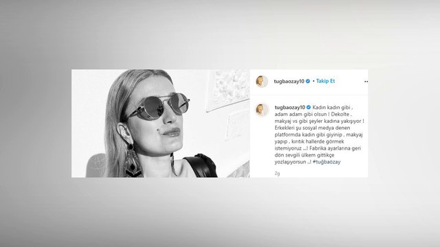 Tuğba Özay'dan homofobik paylaşım: Kadın kadın gibi, adam adam gibi olsun!