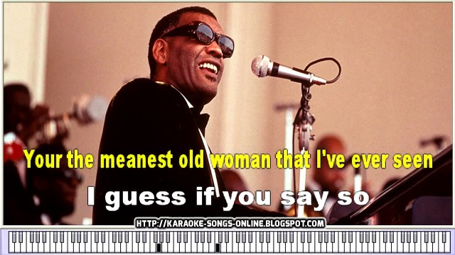 Ray Charles - Hit the Road Jack - free karaoke song online, lyrics on the screen & chords & piano