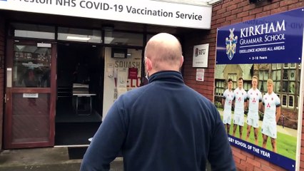 Michael Ball at the Preston Grasshoppers Covid Vaccination centre