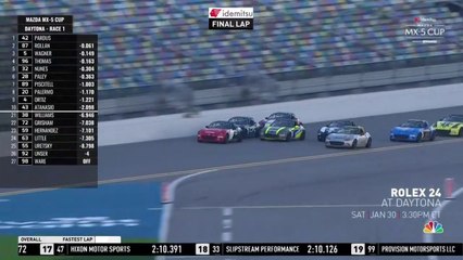 MX 5 CUP Daytona 2021 Race 1 Restart Carter Great Save Wagner Wins Amazing Photo Finish