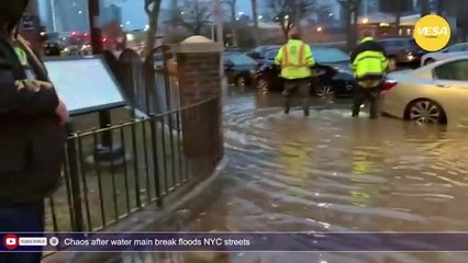 Chaos after water main break floods NYC streets