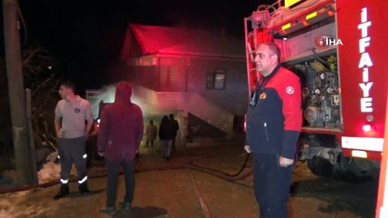 Yangını söndürmeye çalışanlar dumandan etkilendi