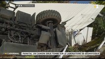 chute d’un camion grue à Pamatai