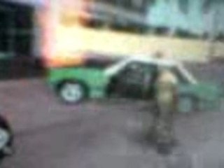burn police car