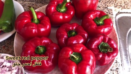 Pepper stuffing with rice and mea recipe Multi language