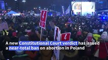 Argentine abortion rights activists show solidarity with Polish women protesting the abortion ban