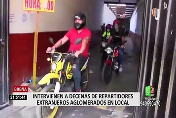 Decenas de repartidores extranjeros fueron intervenidos en inmueble de Breña