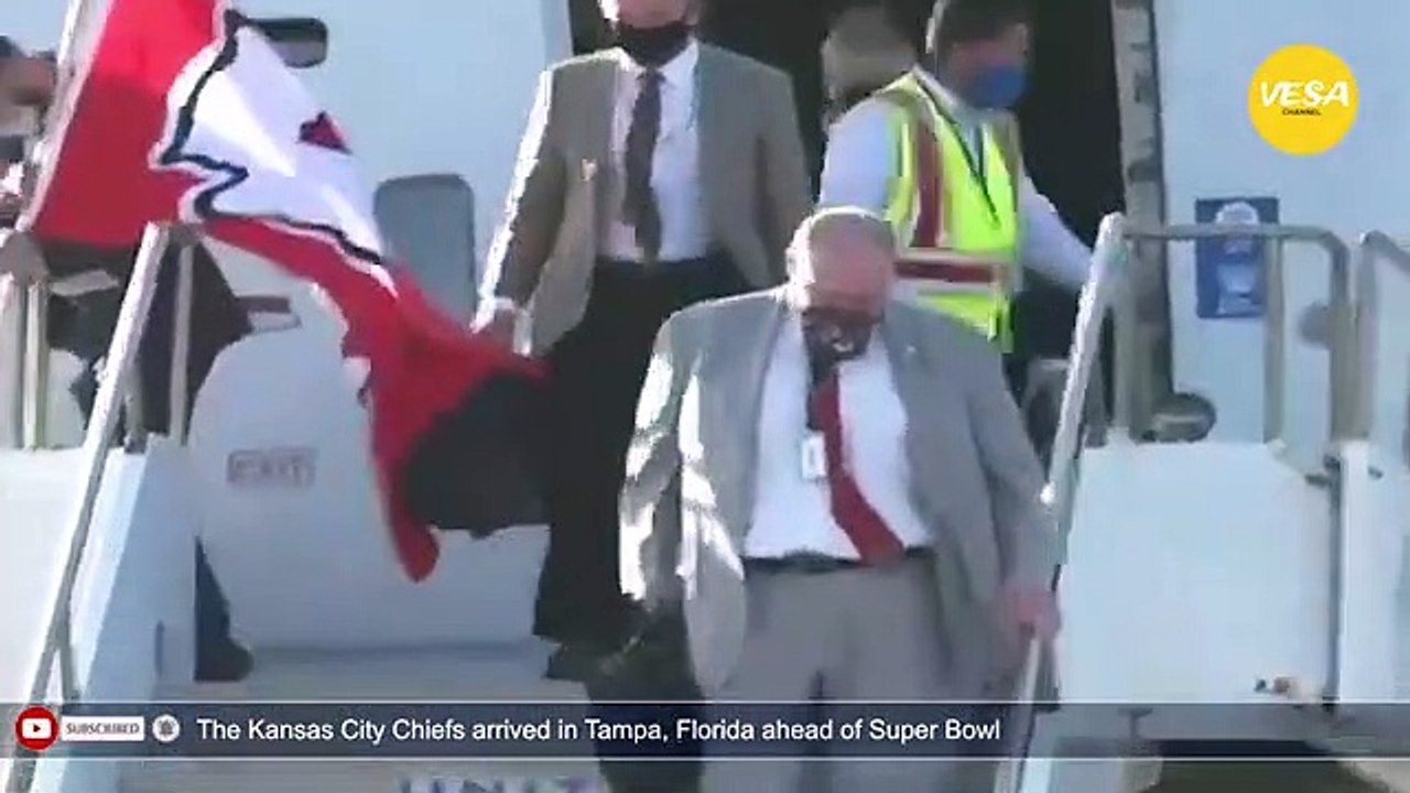 The Kansas City Chiefs arrived in Tampa, Florida ahead of Super Bowl