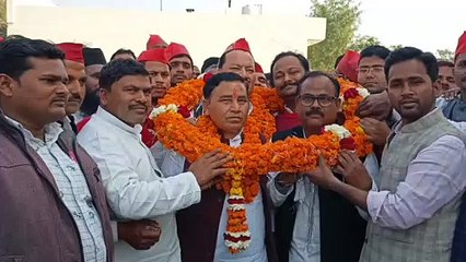 नवनियुक्त सपा जिलाअध्यक्ष  रामपाल यादव का किया गया भव्य स्वागत