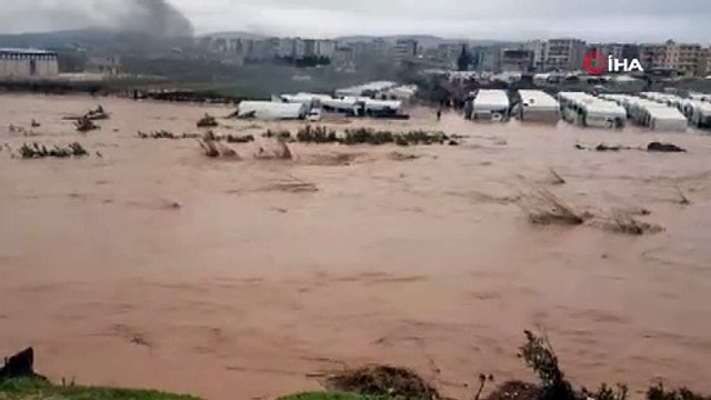 Afrin'deki sığınmacı kampları sular altında kaldı