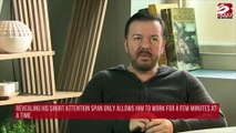 Ricky Gervais 'only works for eight minutes a day'