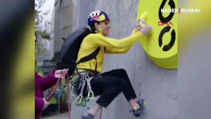 360 metrelik bacaya tırmanarak rekor kırdılar
