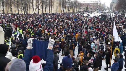 Police detain pro-Navalny protesters in Saint-Petersburg