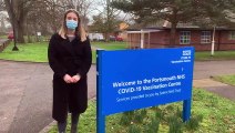 Health reporter Millie Salkeld at the vaccination centre in Portsmouth