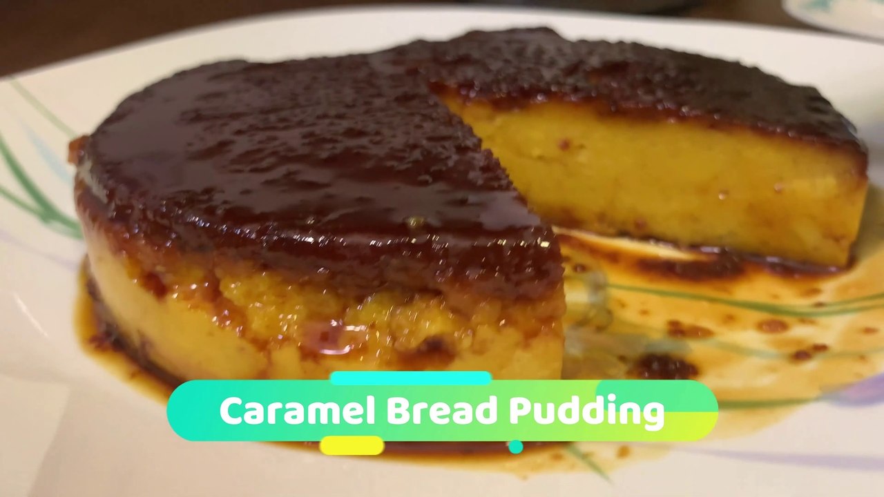 How to make eggless caramel bread pudding without an oven