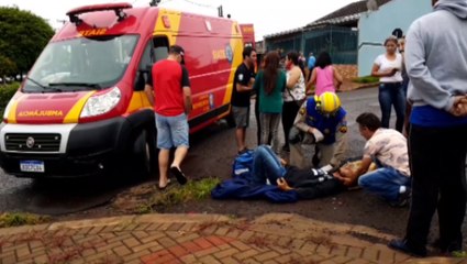 Motociclista fica ferido após colisão entre carro e moto no Jardim Veneza
