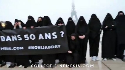 La protesta «Francesas dentro de 50 años» del colectivo feminista que defiende la civilización occidental