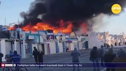 Firefighters battle four alarm boardwalk blaze in Ocean City, NJ