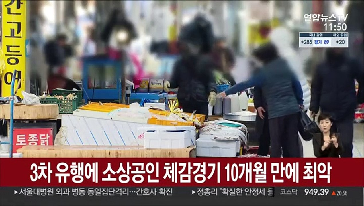 3차 유행에 소상공인 체감경기 10개월 만에 최악
