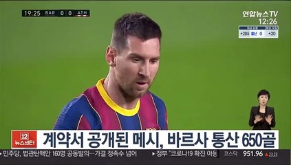 계약서 공개된 메시, 바르사 통산 650골