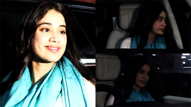 Janhvi Kapoor Looks Stunning In Chic White Full-Sleeves T-Shirt & Blue Sweater Around Her Neck