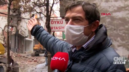 Yıkım esnasında yan bina zarar gördü, mahalleli sokağa döküldü