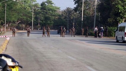 Vehicles and soldiers barricade roads in Myanmar's capital Naypyitaw in coup against elected Government