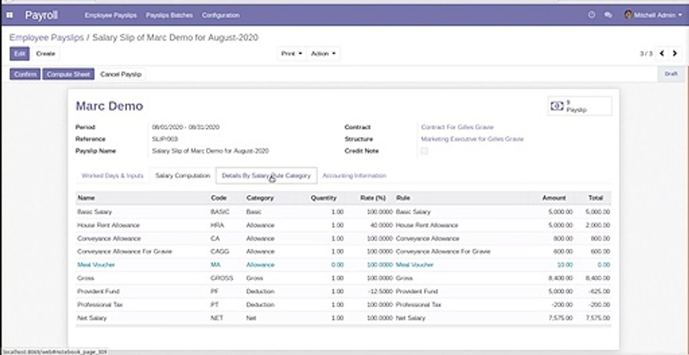 Employee Multiple Payslip Report | PDF & XLS | Odoo Apps Features