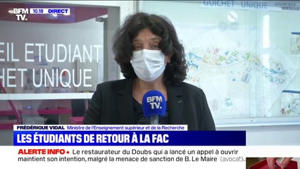 Frédérique Vidal: "L'objectif c'est de pouvoir maintenir du lien et l'enseignement en présentiel" dans les universités