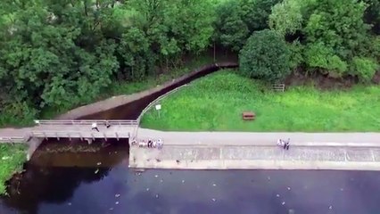 Çekim sırasında pili biten dronenin yürekleri hoplatan gerilimi!