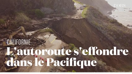 L'effondrement de la mythique Highway 1  à Big Sur en Californie vue en drone