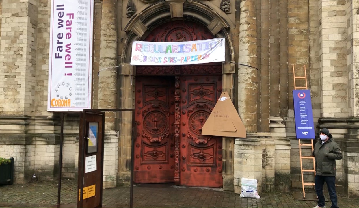 L'église du Béguinage de Bruxelles occupée par des sans-papiers