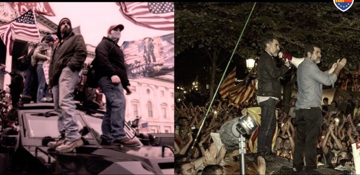 Los asaltos al Capitolio y el Parlament en 3 minutos